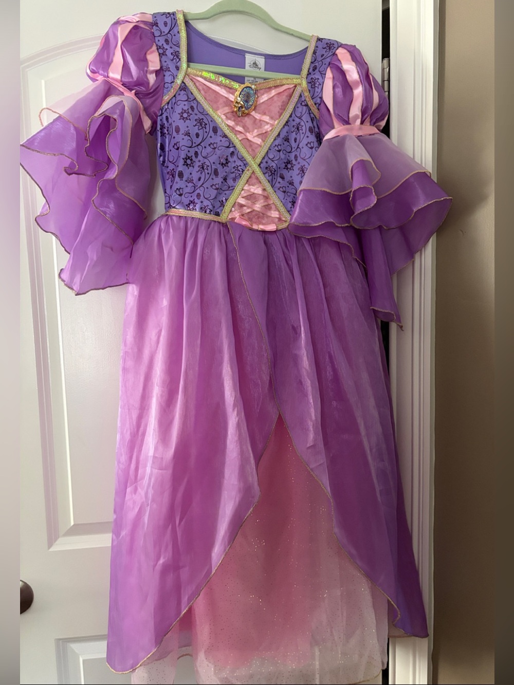 Purple and Pink Princess Dress Costume with Gold Trim - Kids Halloween